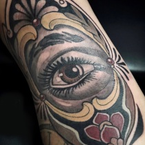 Neotraditional Tattoo, Eye Tattoo, Nouveau Tattoo, Tattoo Artist Berlin, Tätowierer Berlin