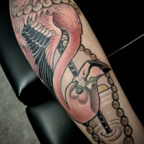 Neotraditional Tattoo, Flamingo Tattoo, Nouveau Tattoo, Tattoo Artist Berlin, Tätowierer Berlin