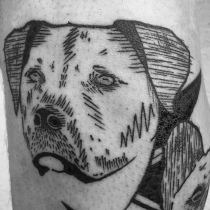 Sketchart Tattoo, Line Tattoo, Dog Tattoo