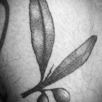 Blackwork Tattoo, Handpoke Tattoo, Olive Branch Tattoo