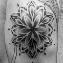 Dotwork Tattoo, Mandala Tattoo, Blackwork Tattoo, Knee Tattoo